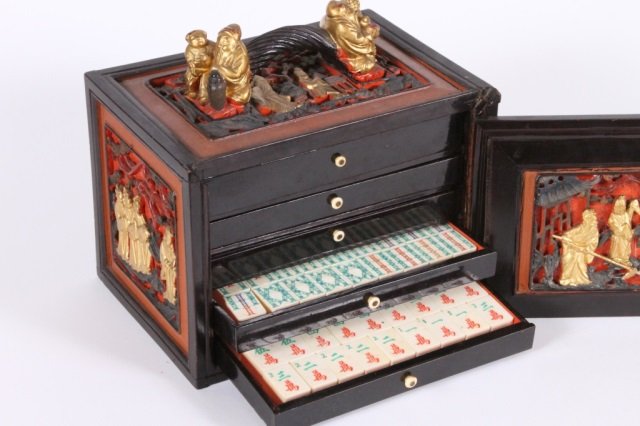 Antique Mah Jongg Set With Wood Case . Mahjong Set . Mah Jongg 