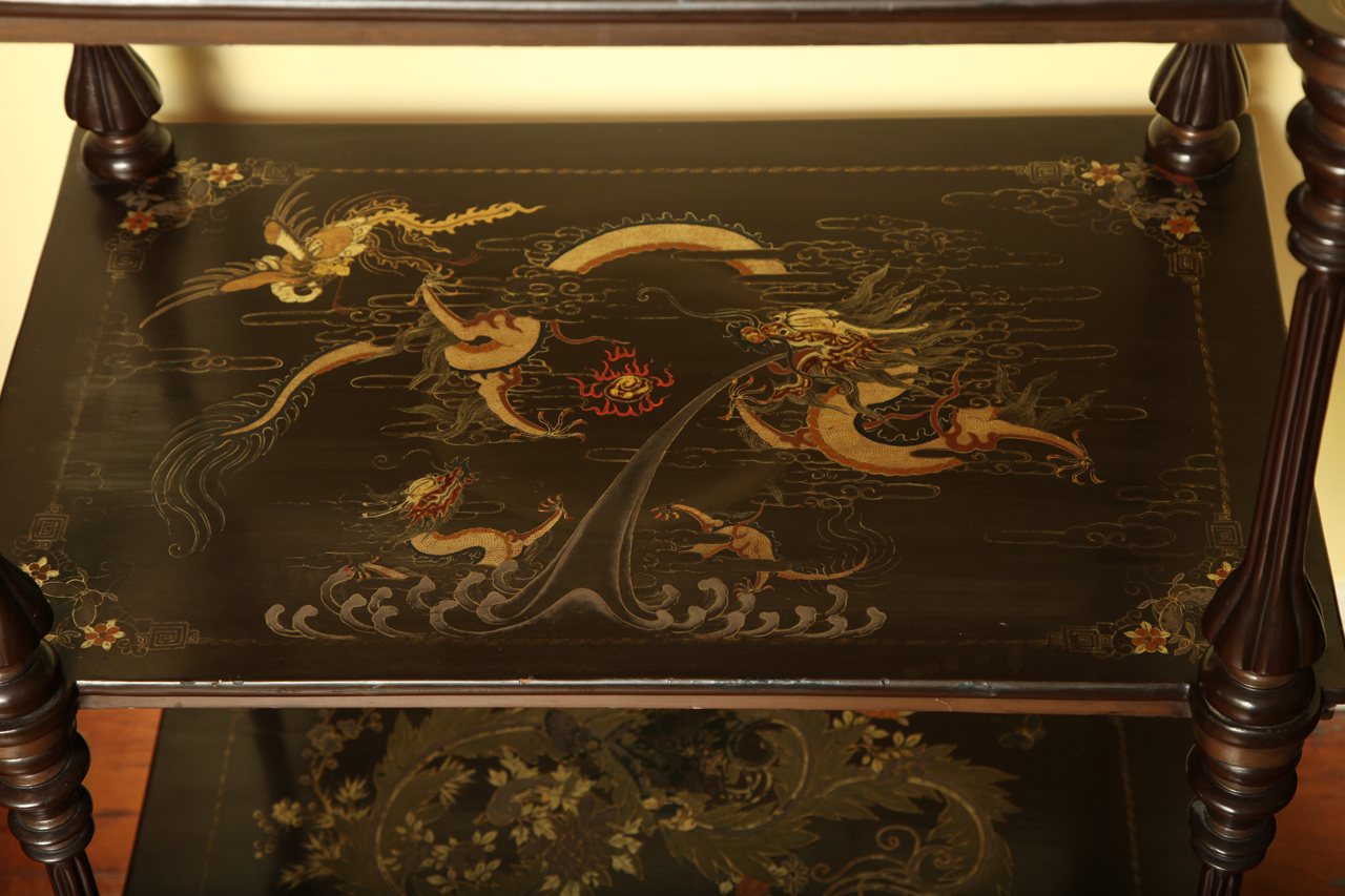Chinese export lacquer etagere middle