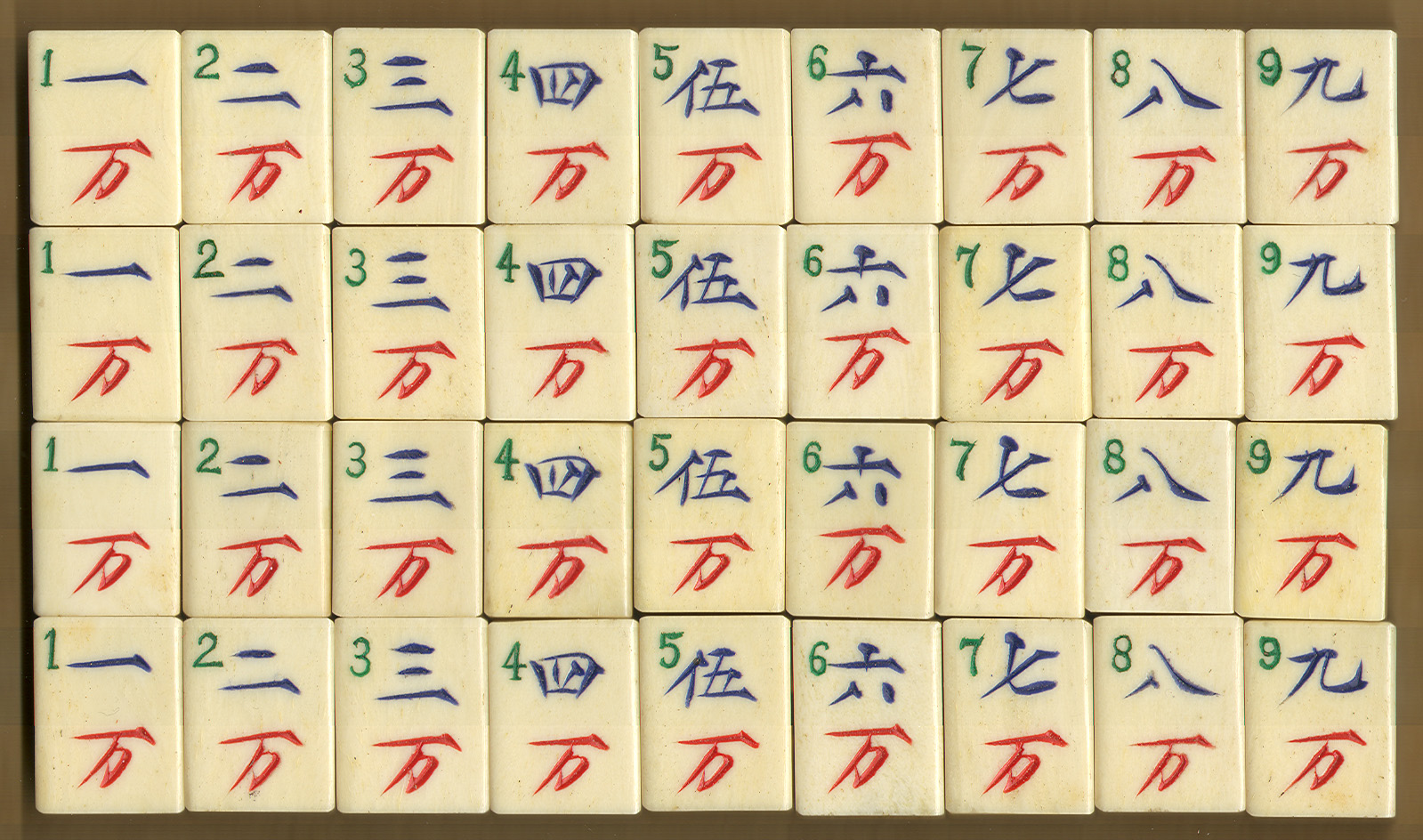 Mahjong Set With Numbers 