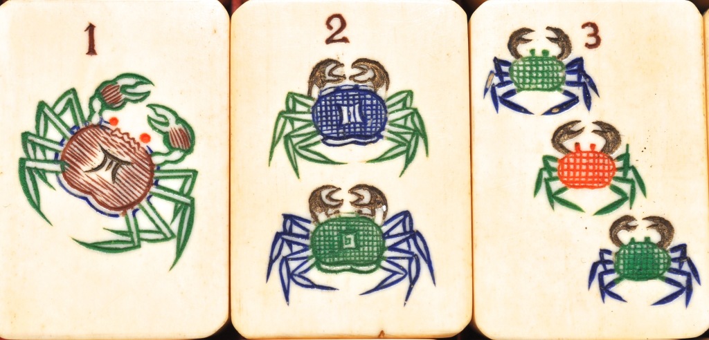These crabs are  Dots in a Shanghai Luck Mahjong set