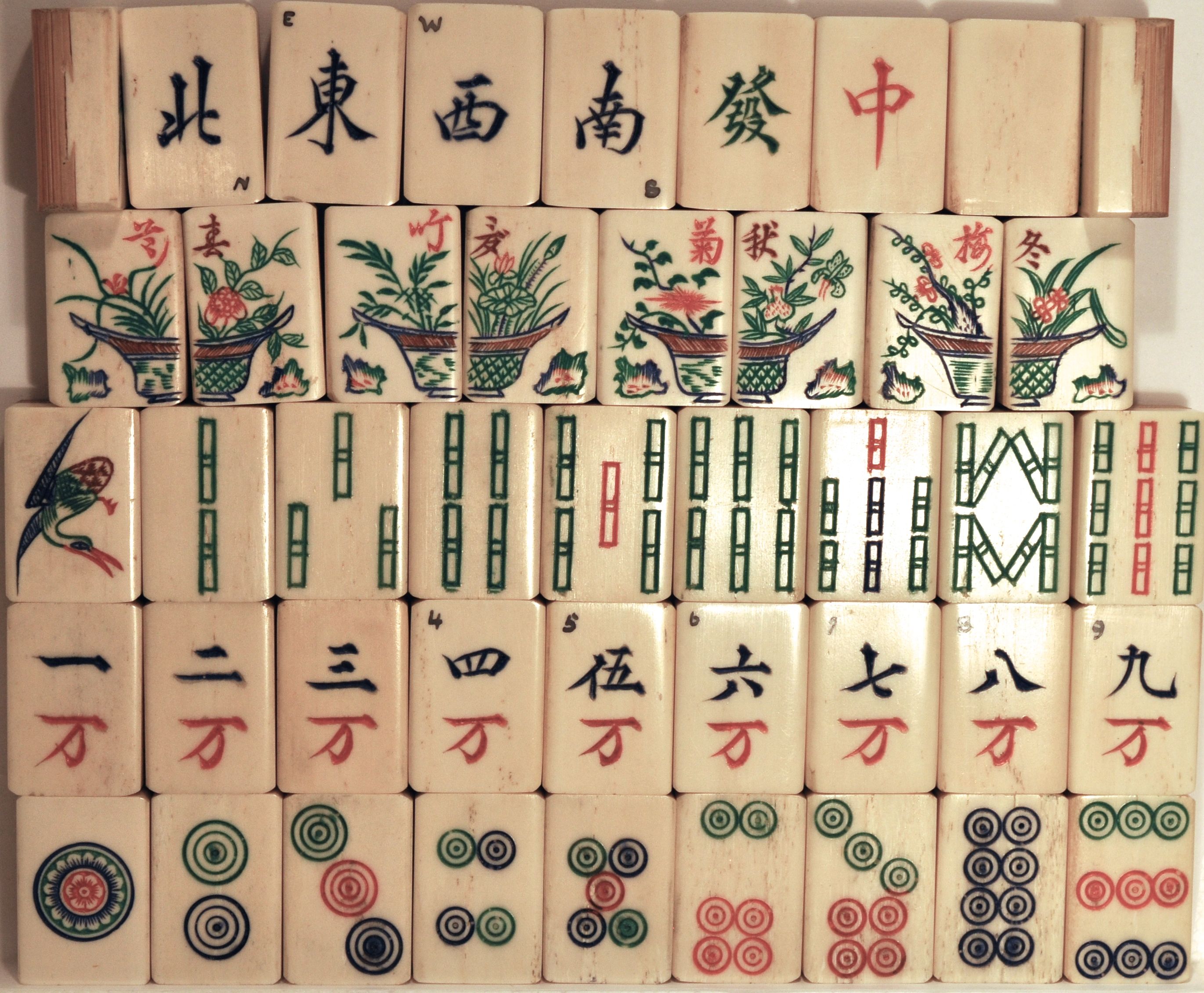 ROMBOL Mahjong The Chinese Game of Four Winds With Arabic Numbers